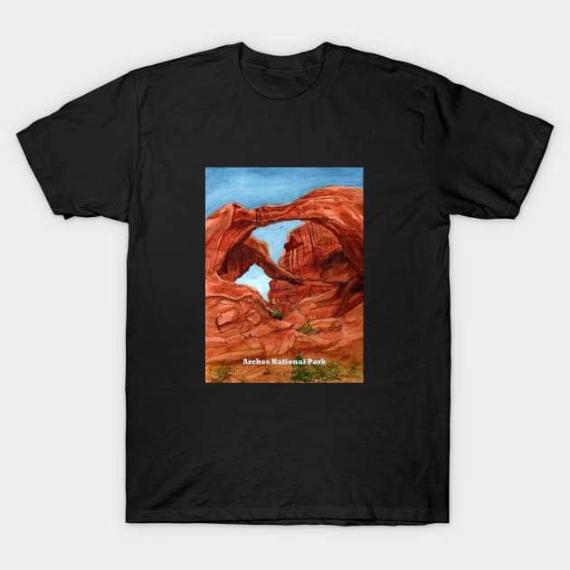 Arches National Park Watercolor T-Shirt by MMcBuck